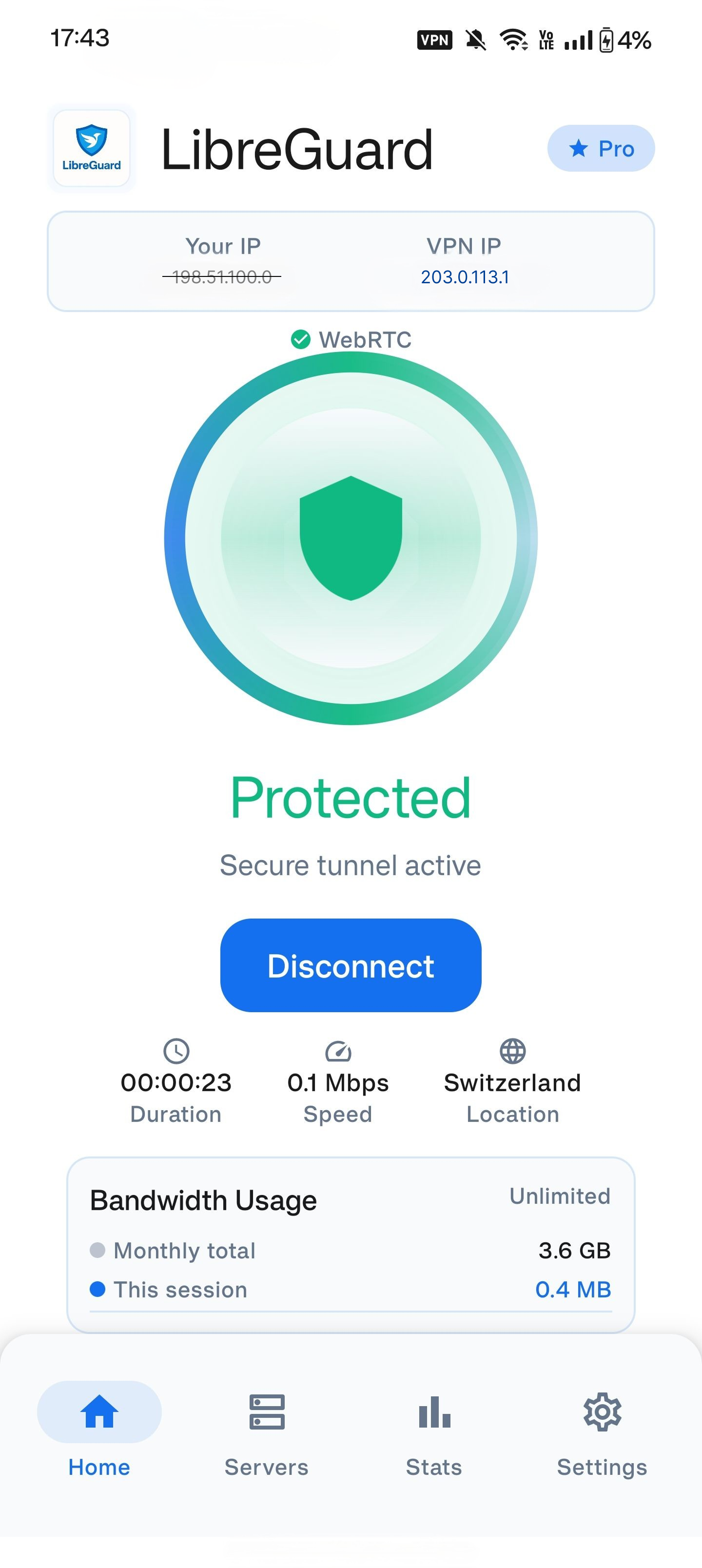 LibreGuard Android app on a mobile screen